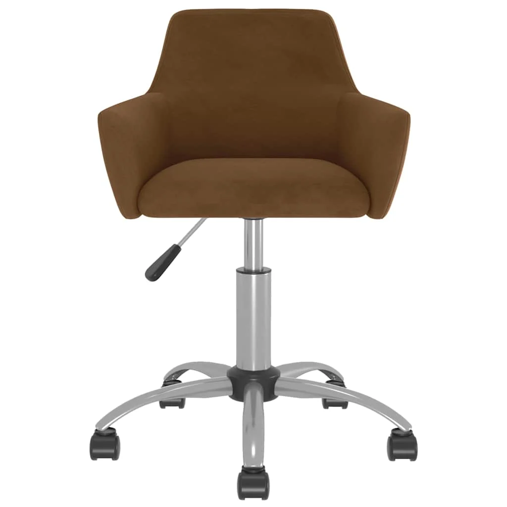 Chaise pivotante de bureau 51 x 52 x 84 cm marron velours – vue de face