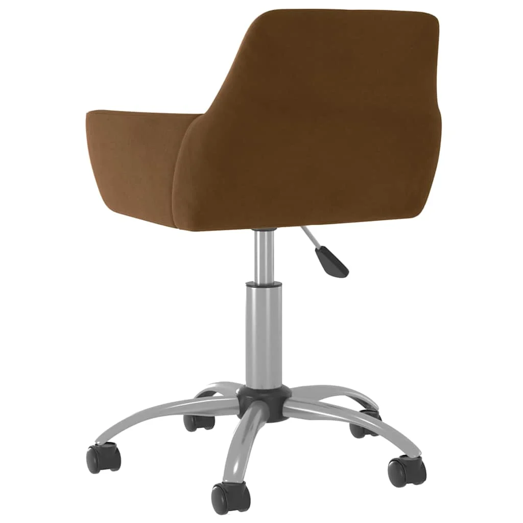 Chaise pivotante de bureau 51 x 52 x 84 cm marron velours – vue de détail