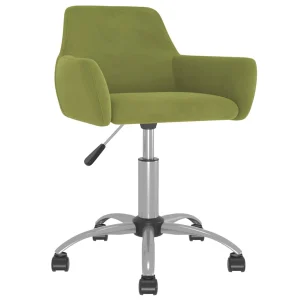 Chaise pivotante de bureau 51 x 52 x 84 cm vert clair velours – vue d’ensemble