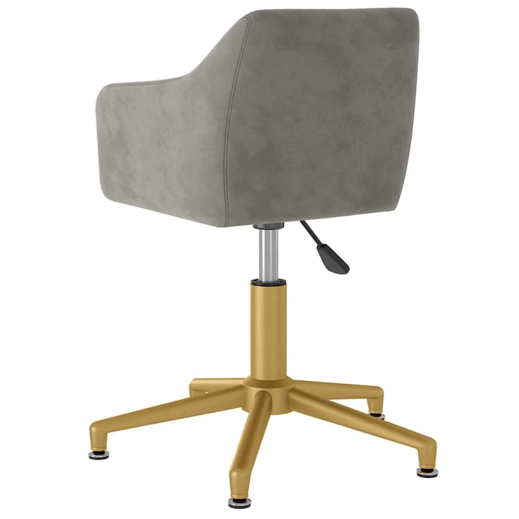 Chaise pivotante de bureau 51 x 56 x 79,5 cm gris clair velours – vue en situation