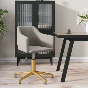 Chaise pivotante de bureau 51 x 56 x 79,5 cm gris clair velours – vue d’ensemble