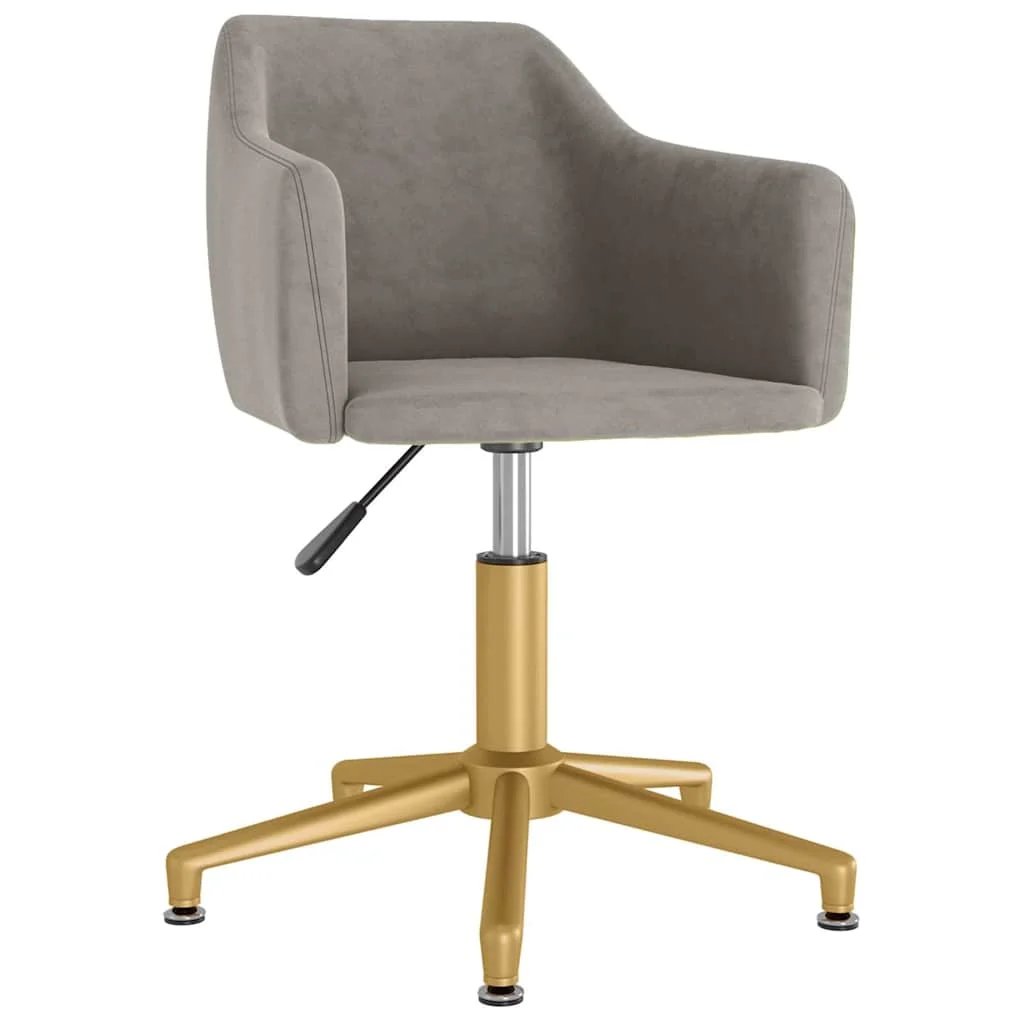 Chaise pivotante de bureau 51 x 56 x 79,5 cm gris clair velours – vue de face