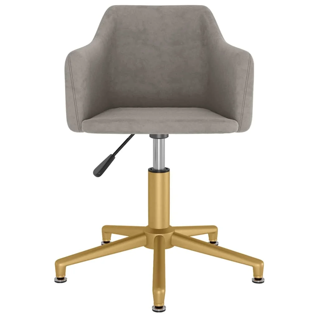 Chaise pivotante de bureau 51 x 56 x 79,5 cm gris clair velours – vue de côté