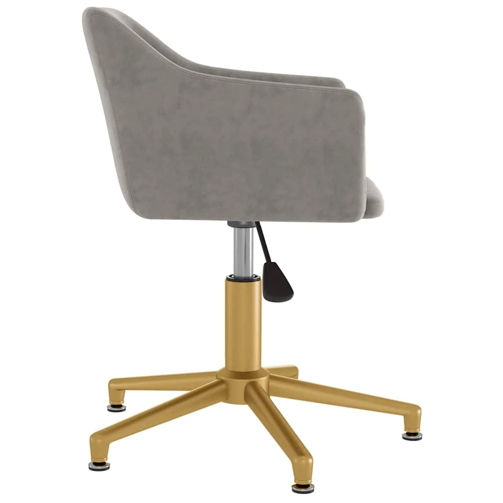Chaise pivotante de bureau 51 x 56 x 79,5 cm gris clair velours – vue de détail