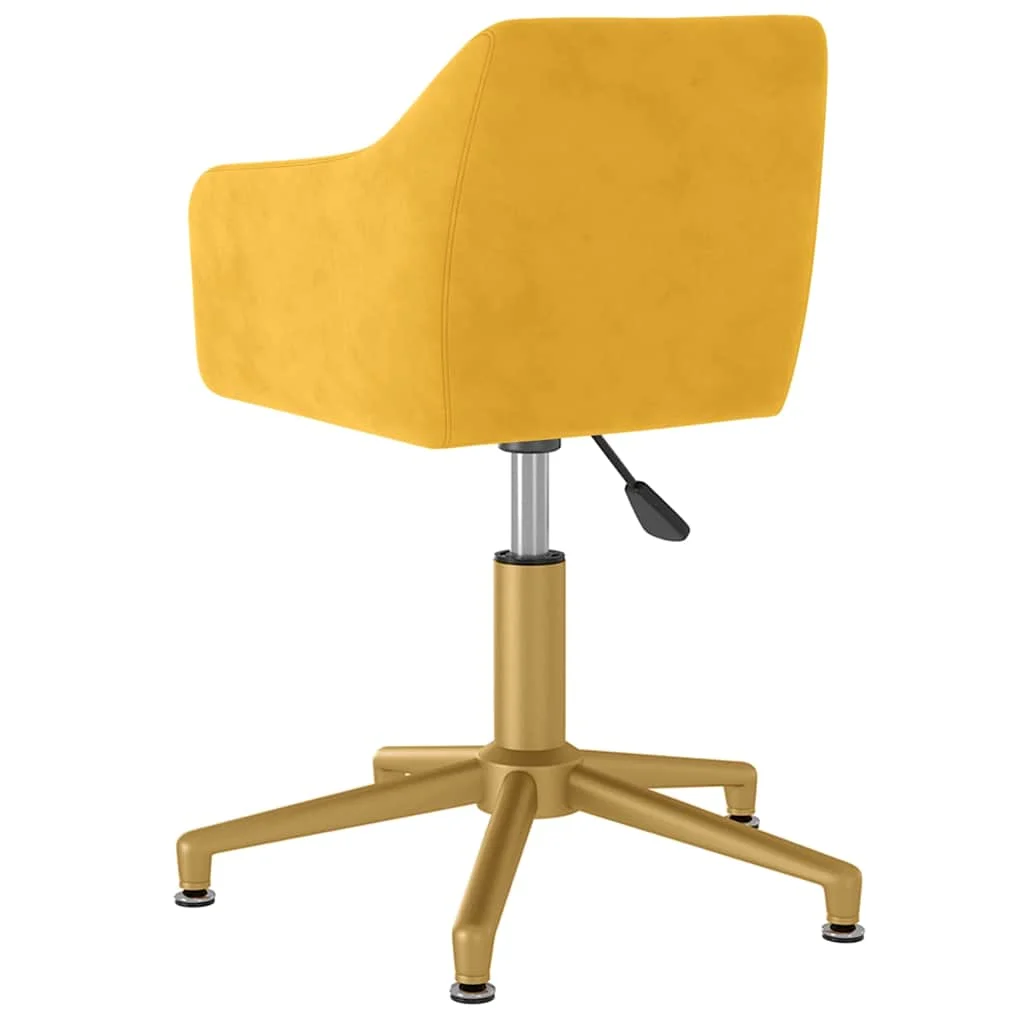 Chaise pivotante de bureau 51 x 56 x 79,5 cm jaune velours – vue en situation