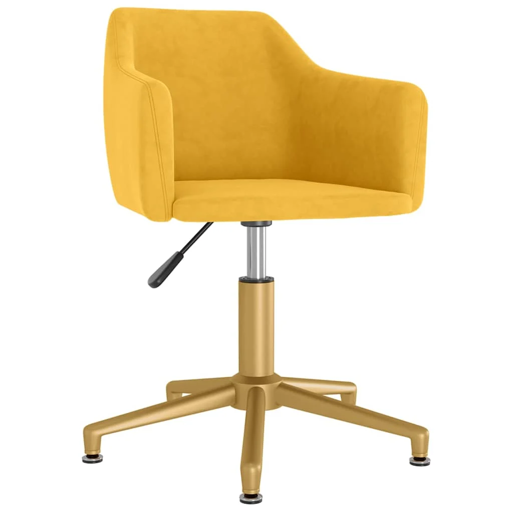 Chaise pivotante de bureau 51 x 56 x 79,5 cm jaune velours – vue de face