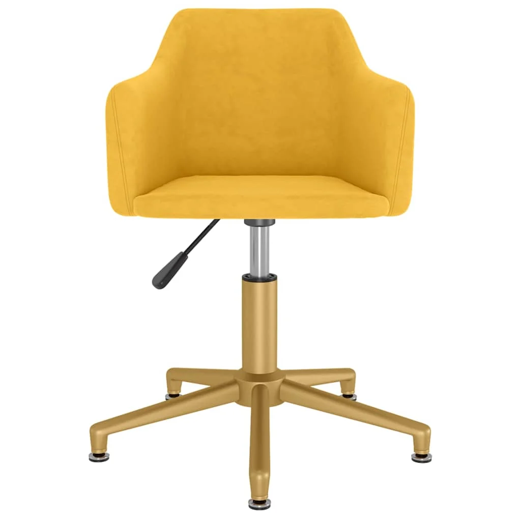 Chaise pivotante de bureau 51 x 56 x 79,5 cm jaune velours – vue de côté