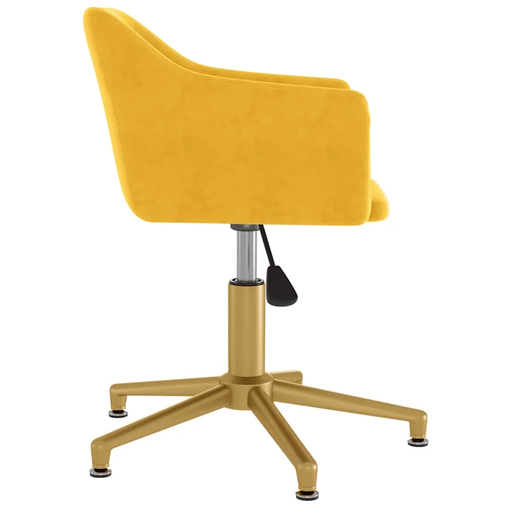 Chaise pivotante de bureau 51 x 56 x 79,5 cm jaune velours – vue de détail
