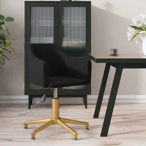 Chaise pivotante de bureau 51 x 56 x 79,5 cm noir velours – vue d’ensemble
