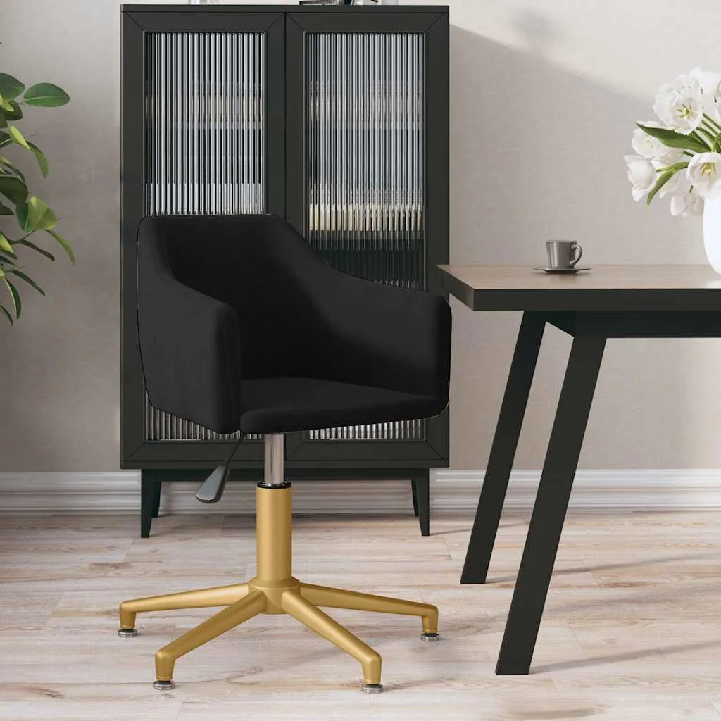 Chaise pivotante de bureau 51 x 56 x 79,5 cm noir velours – vue d’ensemble