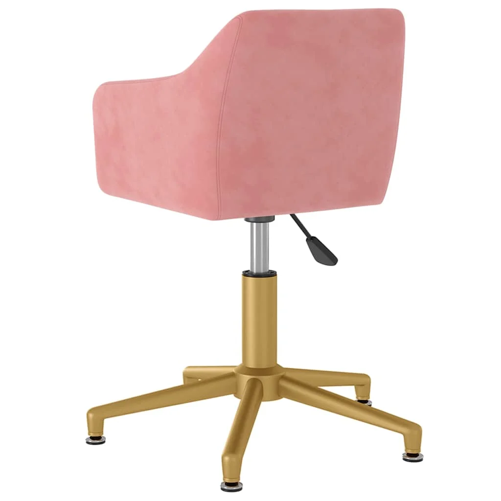 Chaise pivotante de bureau 51 x 56 x 79,5 cm rose velours – vue en situation