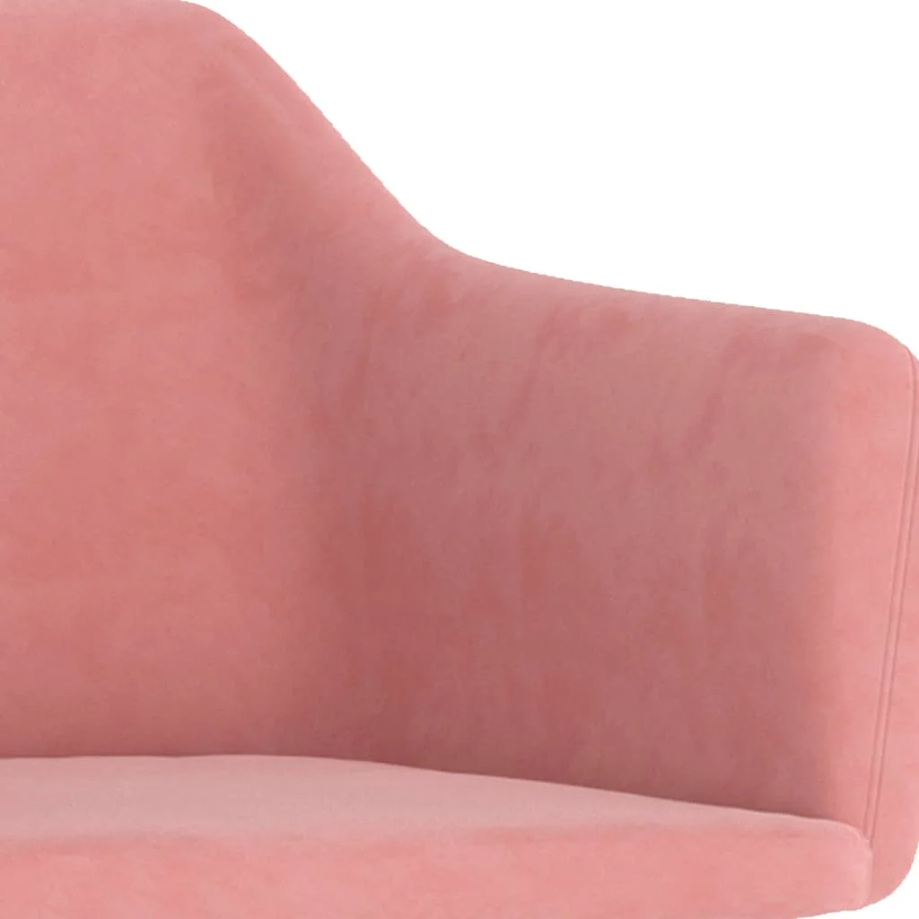 Chaise pivotante de bureau 51 x 56 x 79,5 cm rose velours – vue de dessus