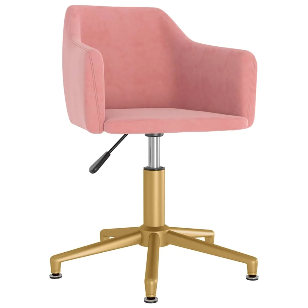 Chaise pivotante de bureau 51 x 56 x 79,5 cm rose velours – vue de face