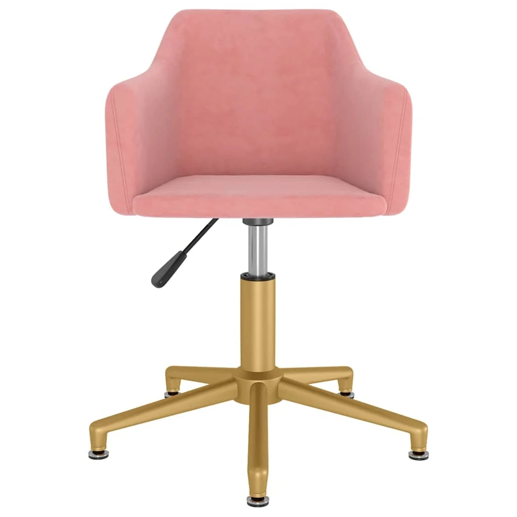 Chaise pivotante de bureau 51 x 56 x 79,5 cm rose velours – vue de côté