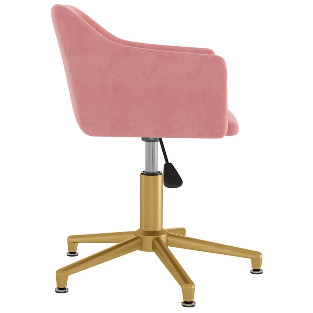 Chaise pivotante de bureau 51 x 56 x 79,5 cm rose velours – vue de détail