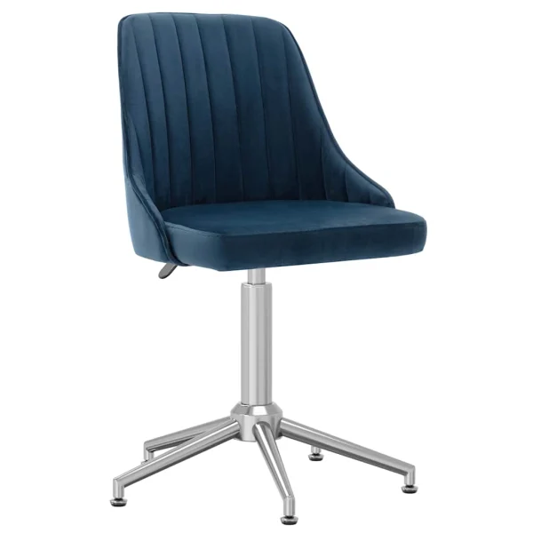 Chaise pivotante de bureau 51 x 56 x 94 cm bleu velours – vue d’ensemble