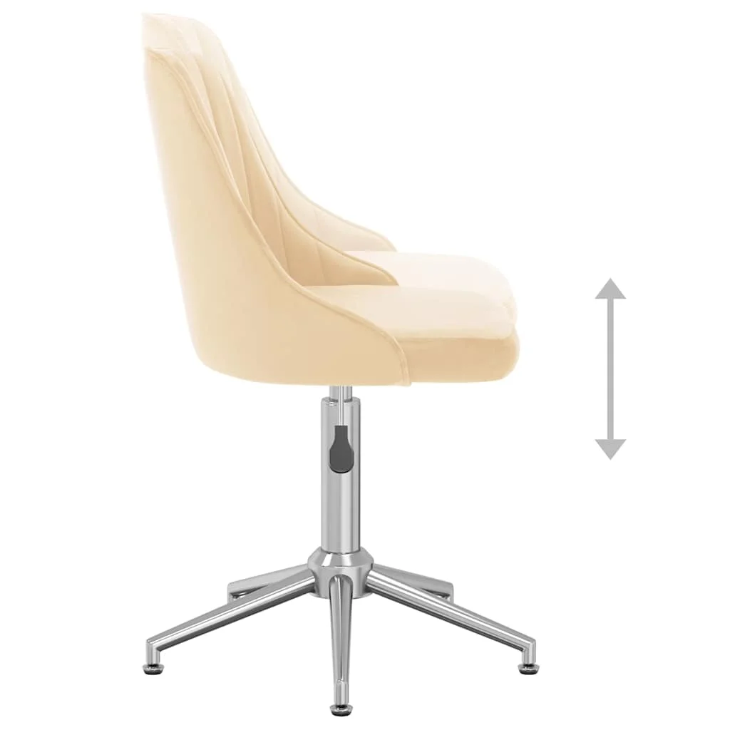 Chaise pivotante de bureau 51 x 56 x 94 cm crème velours – vue de dessus
