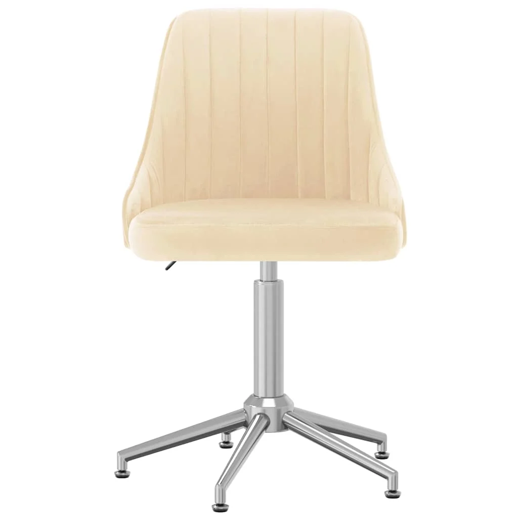 Chaise pivotante de bureau 51 x 56 x 94 cm crème velours – vue de face
