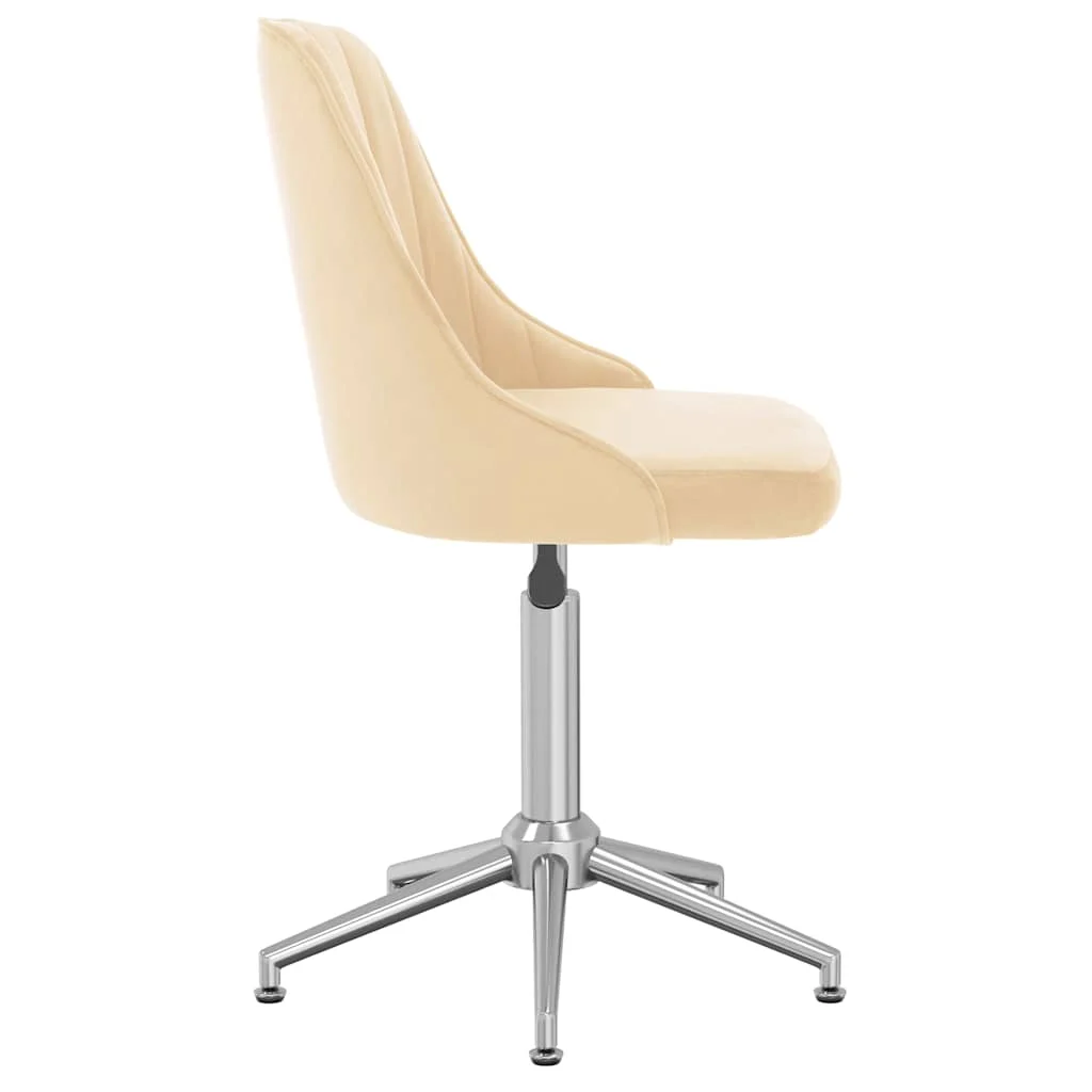 Chaise pivotante de bureau 51 x 56 x 94 cm crème velours – vue de côté