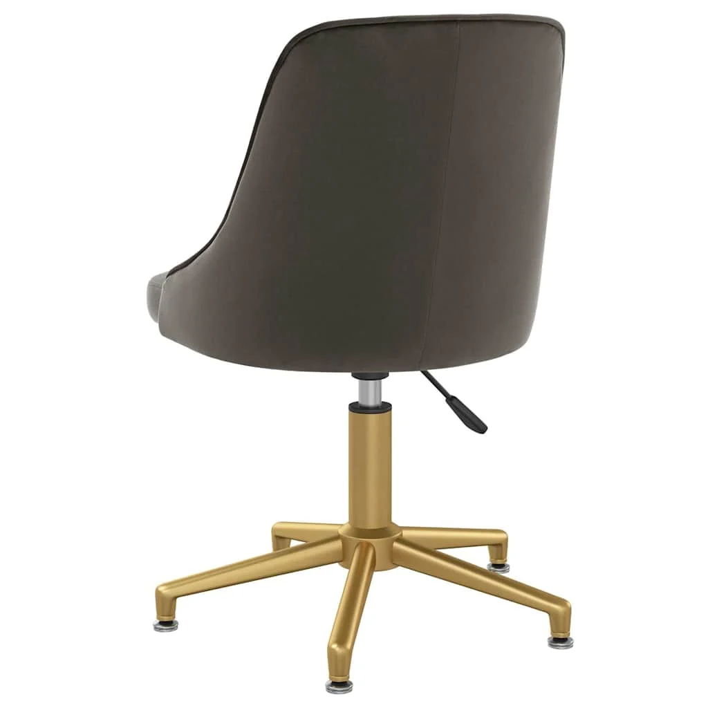 Chaise pivotante de bureau 51 x 56 x 94 cm gris foncé velours – vue en situation