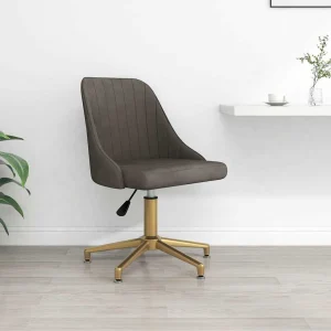 Chaise pivotante de bureau 51 x 56 x 94 cm gris foncé velours – vue d’ensemble