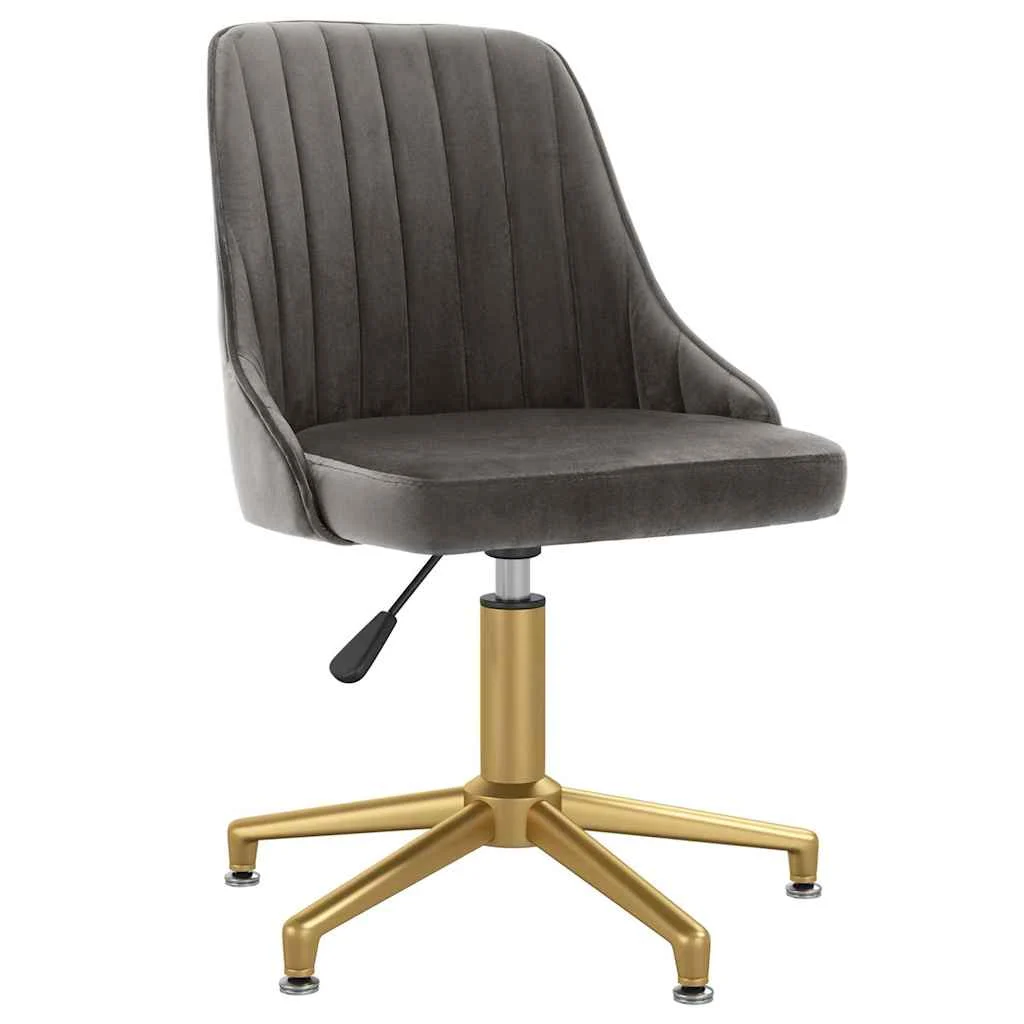 Chaise pivotante de bureau 51 x 56 x 94 cm gris foncé velours – vue de face