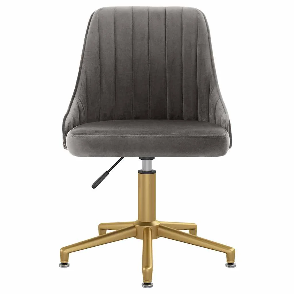 Chaise pivotante de bureau 51 x 56 x 94 cm gris foncé velours – vue de côté