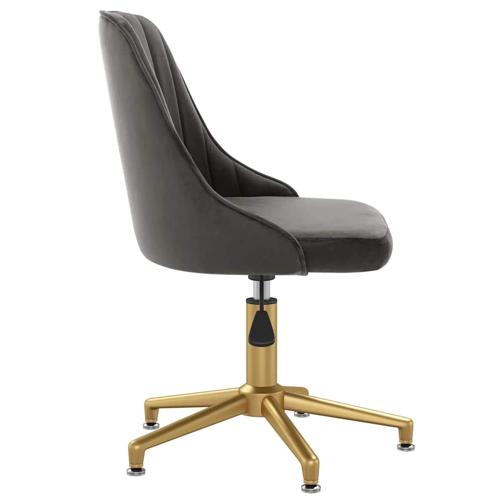 Chaise pivotante de bureau 51 x 56 x 94 cm gris foncé velours – vue de détail