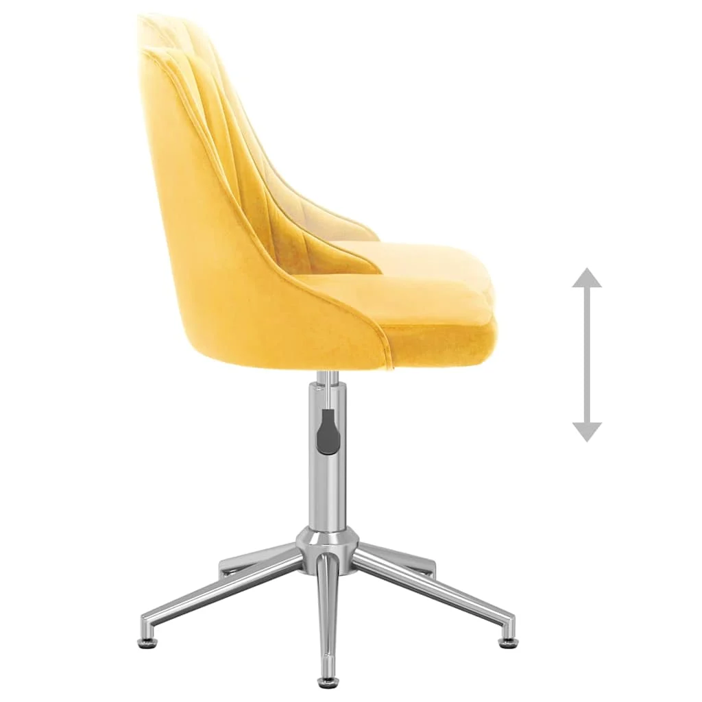 Chaise pivotante de bureau 51 x 56 x 94 cm jaune velours – vue de dessus