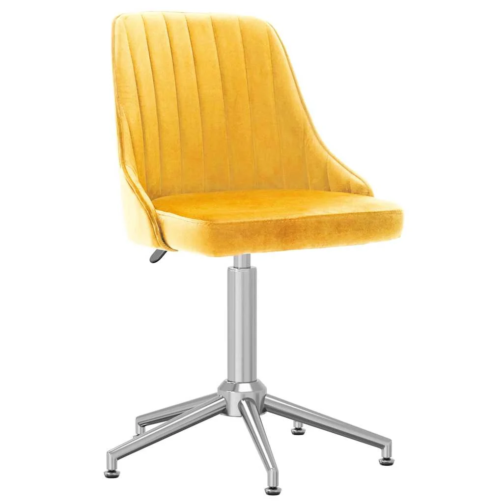 Chaise pivotante de bureau 51 x 56 x 94 cm jaune velours – vue d’ensemble