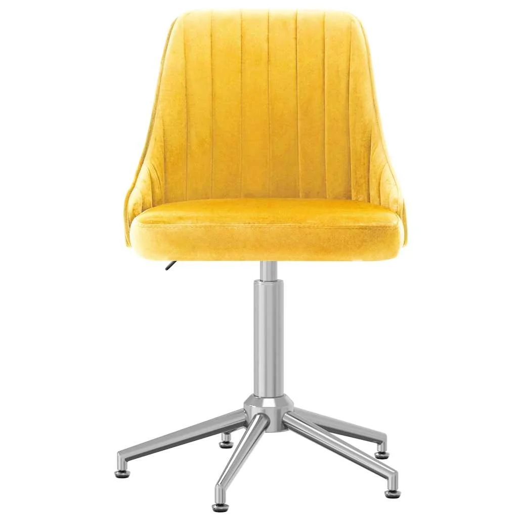 Chaise pivotante de bureau 51 x 56 x 94 cm jaune velours – vue de face