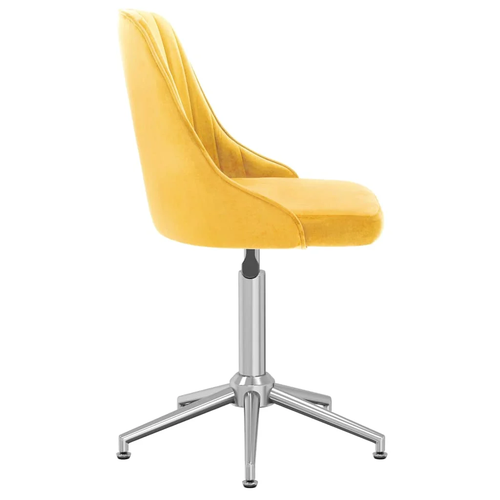 Chaise pivotante de bureau 51 x 56 x 94 cm jaune velours – vue de côté