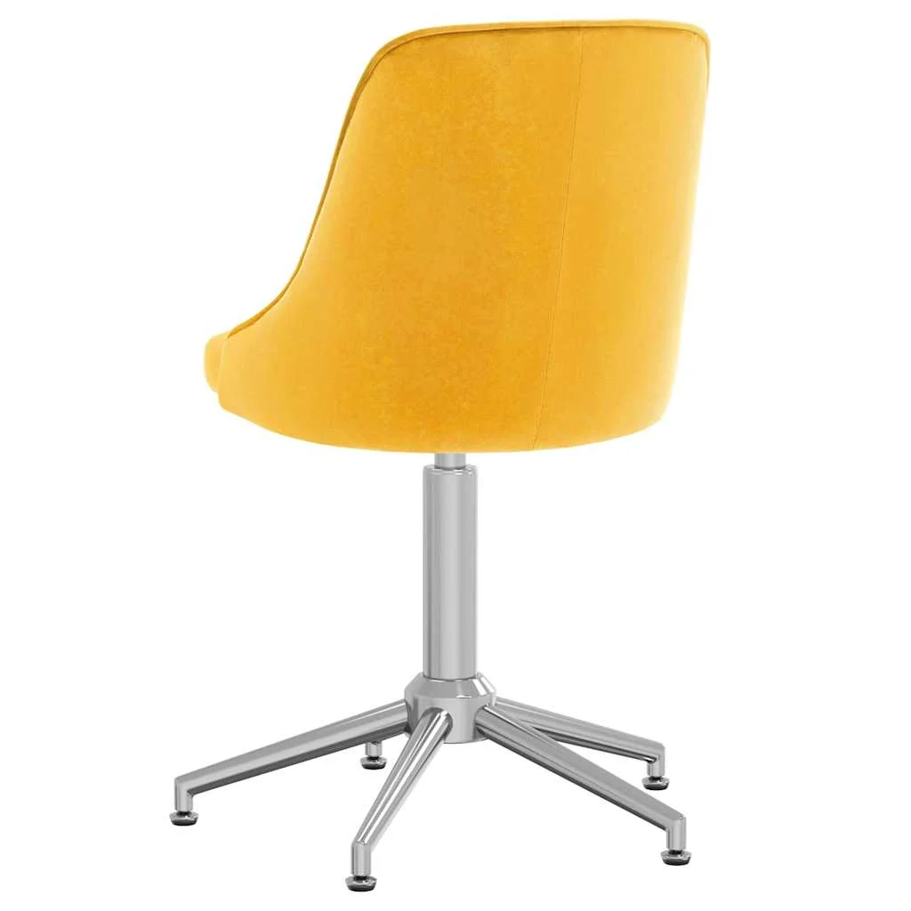 Chaise pivotante de bureau 51 x 56 x 94 cm jaune velours – vue de détail