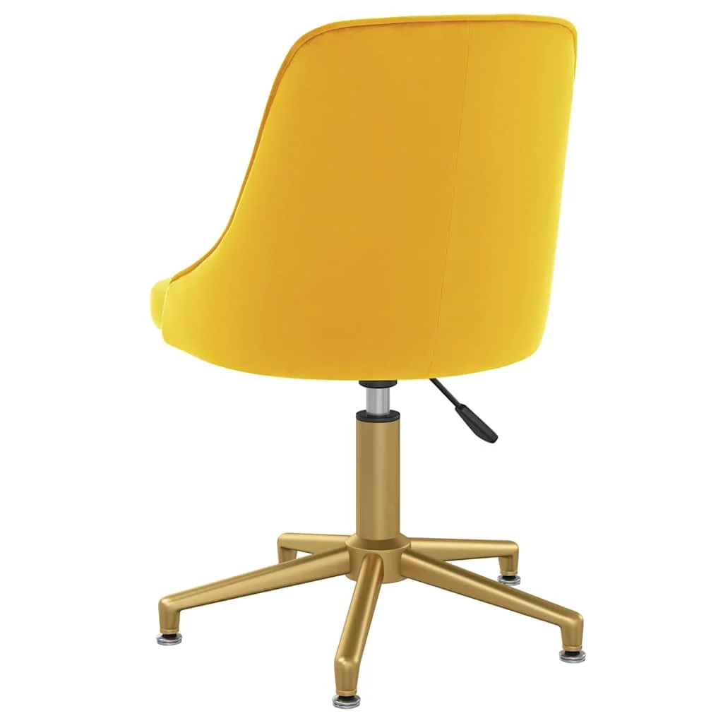 Chaise pivotante de bureau 51 x 56 x 94 cm jaune velours – modèle 2 – vue en situation