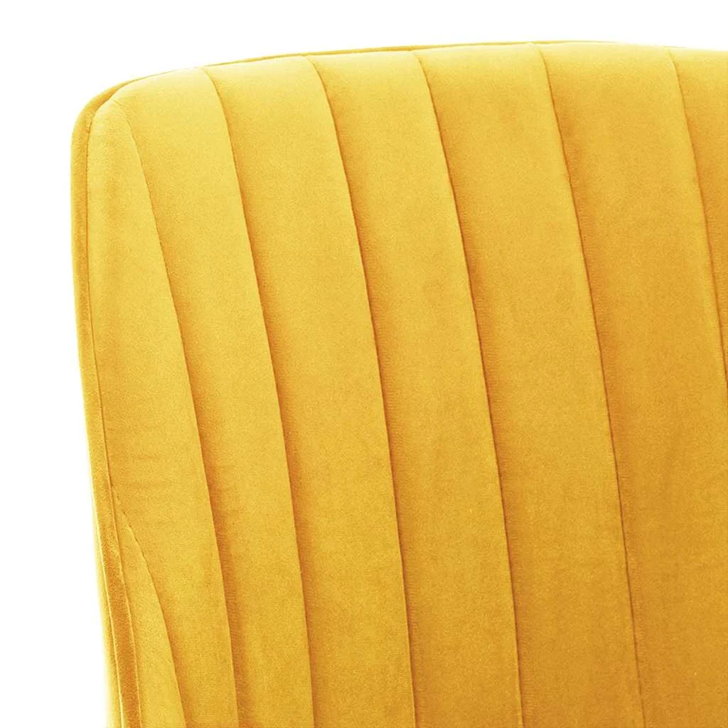 Chaise pivotante de bureau 51 x 56 x 94 cm jaune velours – modèle 2 – vue de dessus