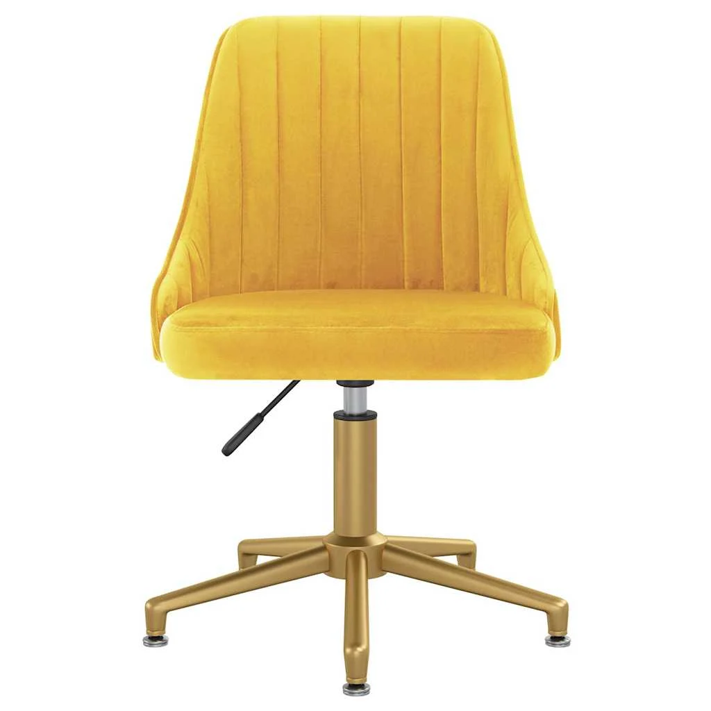 Chaise pivotante de bureau 51 x 56 x 94 cm jaune velours – modèle 2 – vue de côté