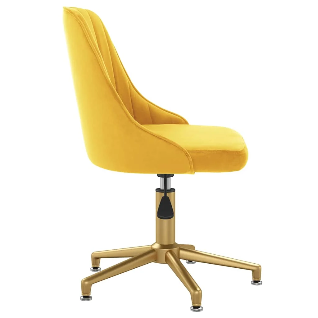 Chaise pivotante de bureau 51 x 56 x 94 cm jaune velours – modèle 2 – vue de détail