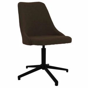 Chaise pivotante de bureau 51 x 56 x 94 cm marron foncé tissu – vue d’ensemble