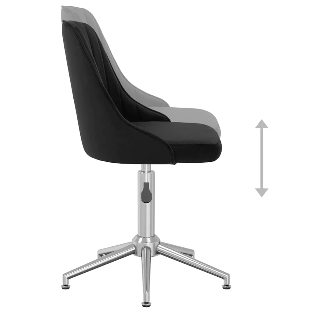 Chaise pivotante de bureau 51 x 56 x 94 cm noir velours – vue de dessus