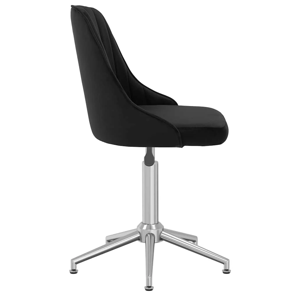 Chaise pivotante de bureau 51 x 56 x 94 cm noir velours – vue de côté