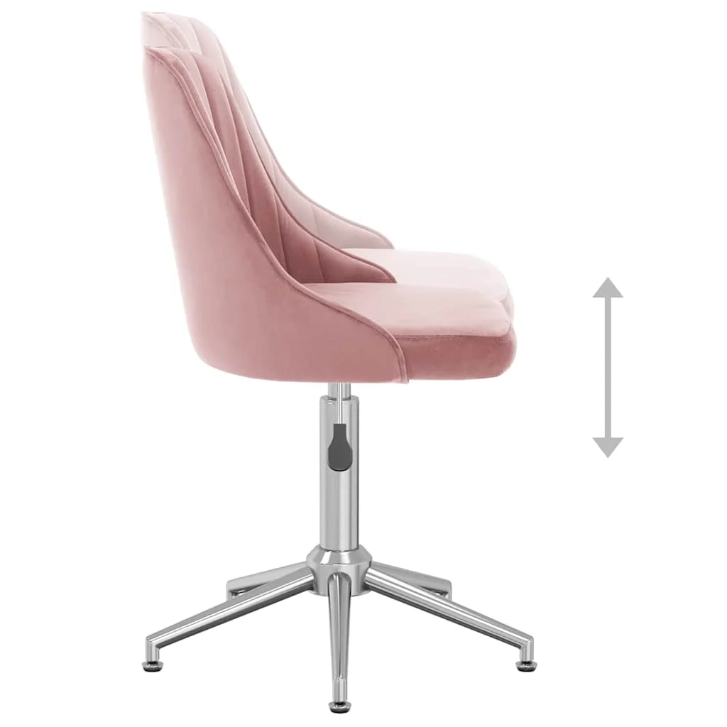 Chaise pivotante de bureau 51 x 56 x 94 cm rose velours – vue de dessus