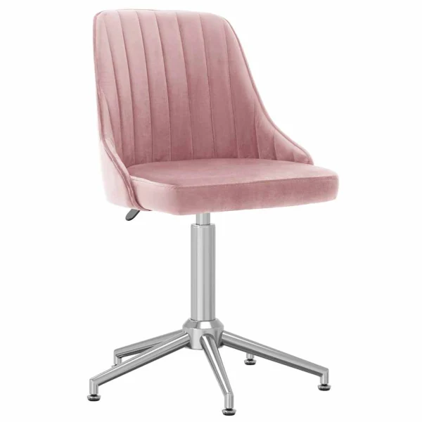 Chaise pivotante de bureau 51 x 56 x 94 cm rose velours – vue d’ensemble