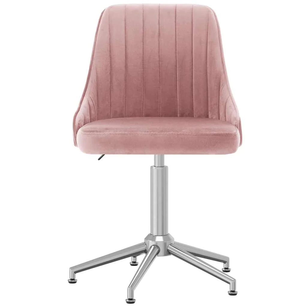 Chaise pivotante de bureau 51 x 56 x 94 cm rose velours – vue de face