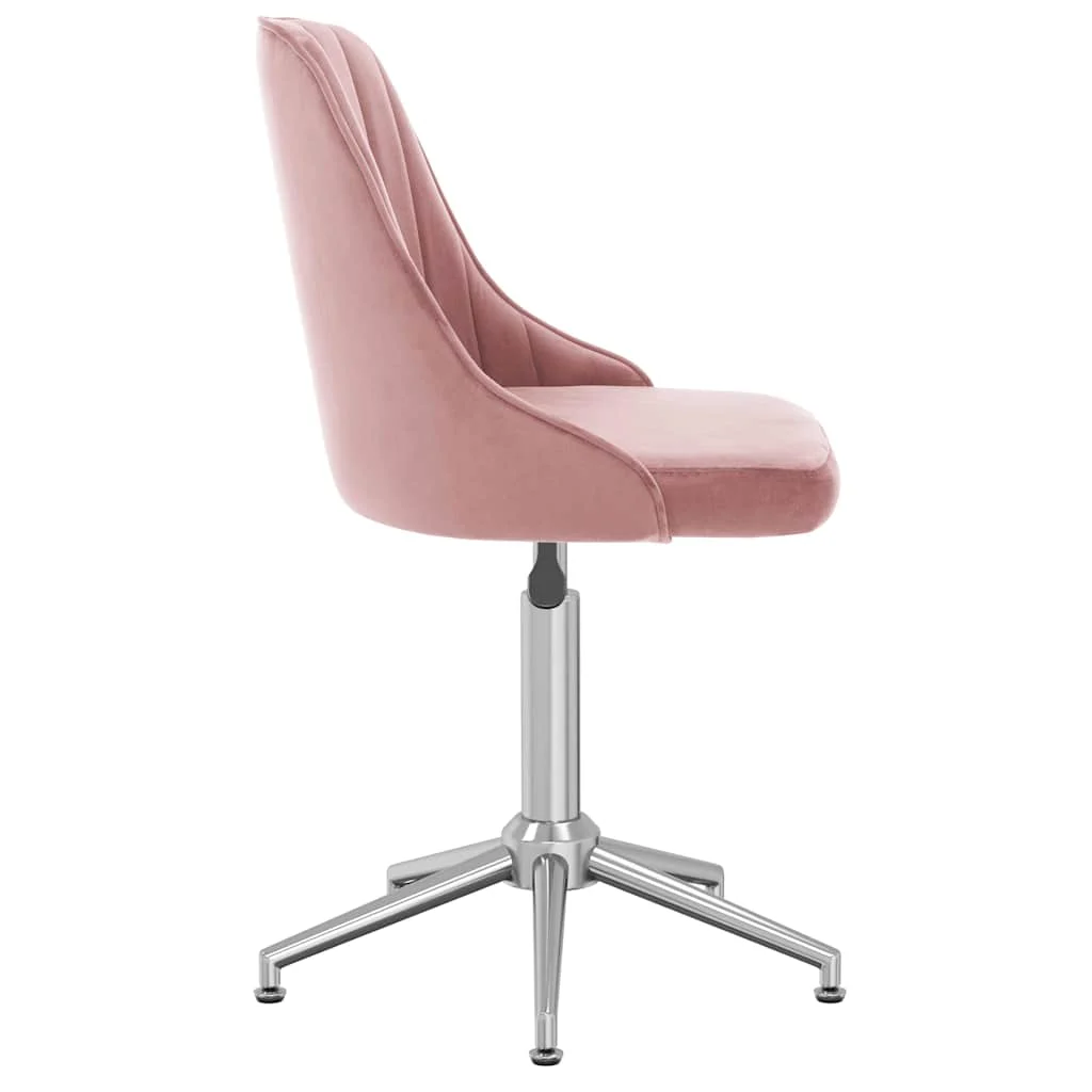 Chaise pivotante de bureau 51 x 56 x 94 cm rose velours – vue de côté