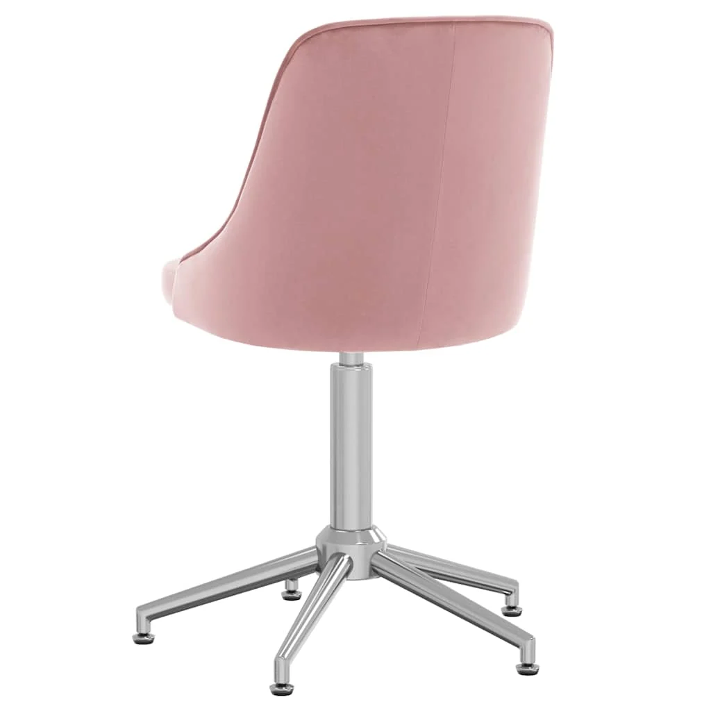 Chaise pivotante de bureau 51 x 56 x 94 cm rose velours – vue de détail