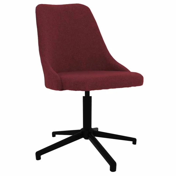 Chaise pivotante de bureau 51 x 56 x 94 cm rouge bordeaux tissu – vue d’ensemble