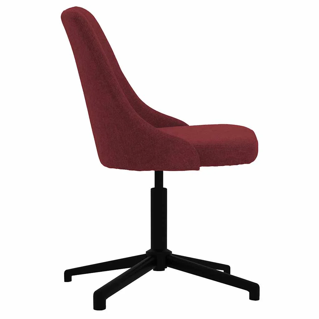 Chaise pivotante de bureau 51 x 56 x 94 cm rouge bordeaux tissu – vue de côté