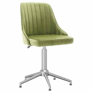 Chaise pivotante de bureau 51 x 56 x 94 cm vert clair velours – vue d’ensemble