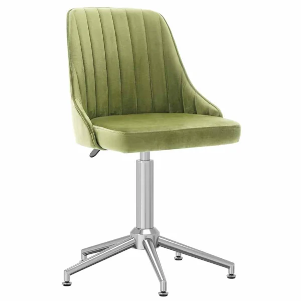 Chaise pivotante de bureau 51 x 56 x 94 cm vert clair velours – vue d’ensemble