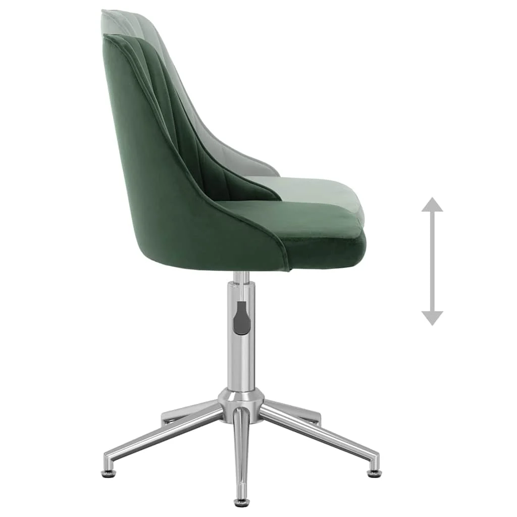Chaise pivotante de bureau 51 x 56 x 94 cm vert foncé velours – vue de dessus